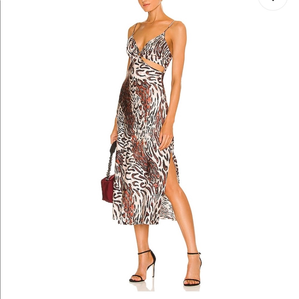 Printed Cutout Slip Dress, Champagne Abstract Leopard
JONATHAN SIMKHAI STANDARD